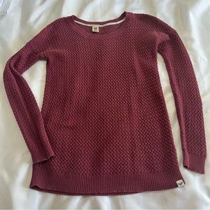 Roxy Maroon Long Body Cable Knit Long Sleeve Sweater Womens Medium